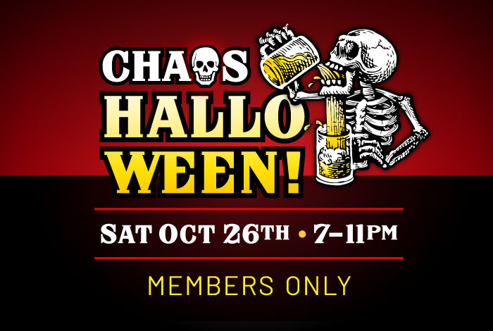 Halloween, Saturday, October 26, 7–11pm