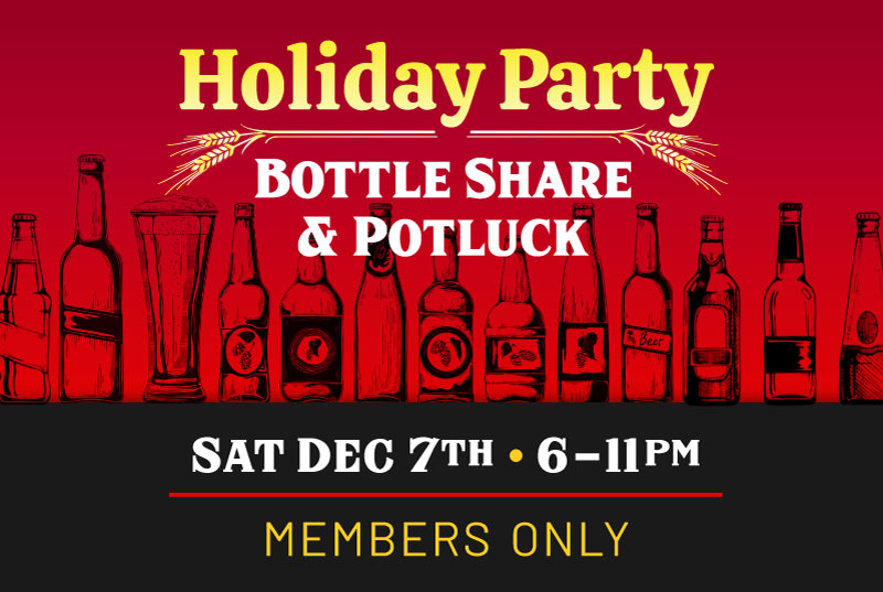 CHAOS Holiday Party, Bottle Share and Potluck, Saturday, December 7, 6-11 pm