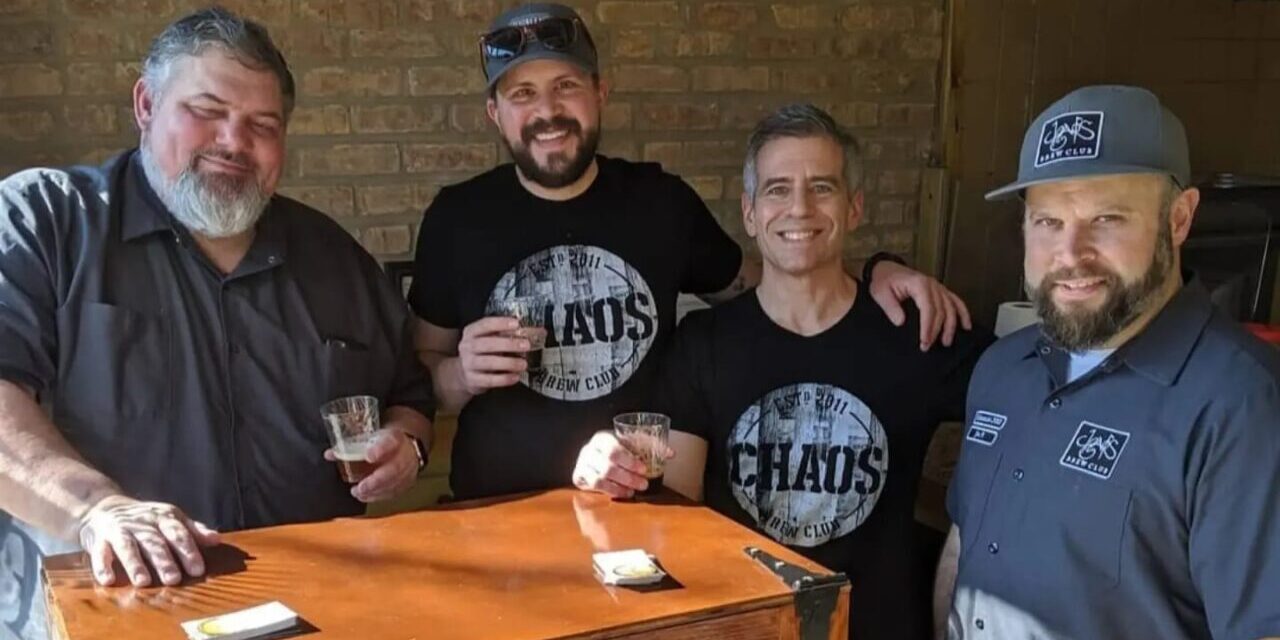 Photo of CHAOS members serving beer at an event