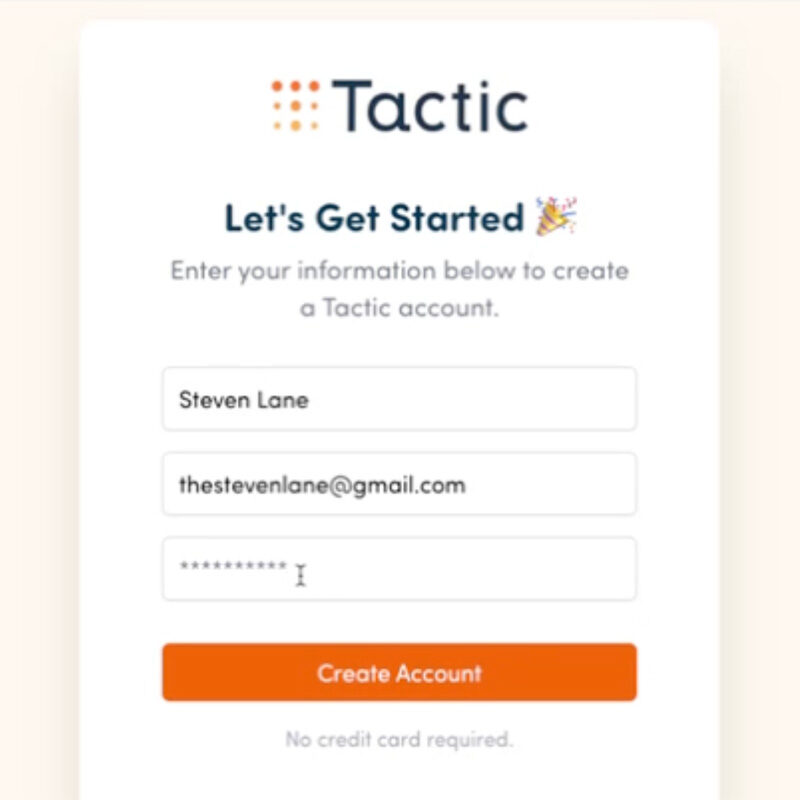 CHAOS-Tactic-Create-Your-Account Tactic create your account screen